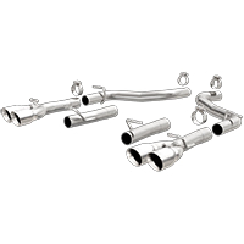 MagnaFlow Axle-Back, SS, 2.5in, Quad Split Rear 3.5in Tip 2015 Dodge Challenger 3.6L V6 - Blais Performance Parts