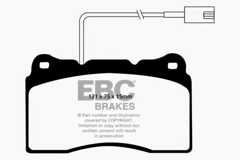 EBC 2014-2016 Maserati Ghibli 3.0L Twin Turbo (330) Yellowstuff Front Brake Pads - Blais Performance Parts