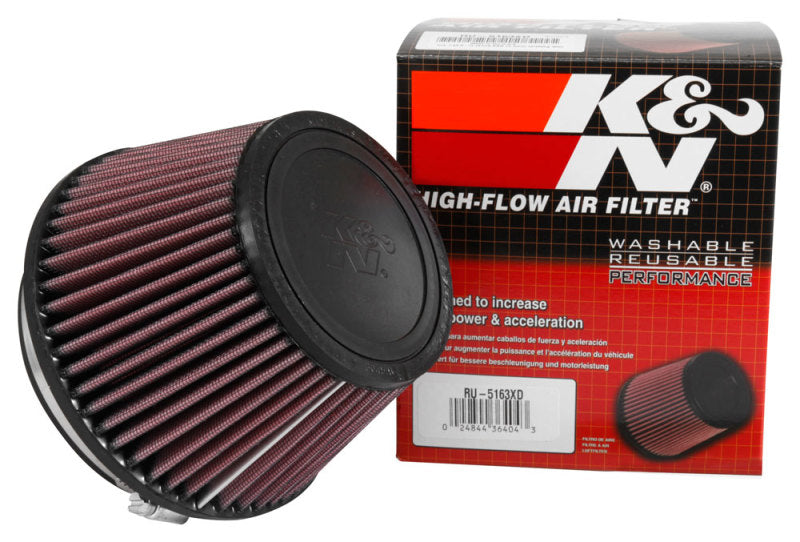 K&N Filter Universal X Stream Clamp-On 5in Flange 6.5in Base 4 1/2in Top 4 1/8in Height - Blais Performance Parts