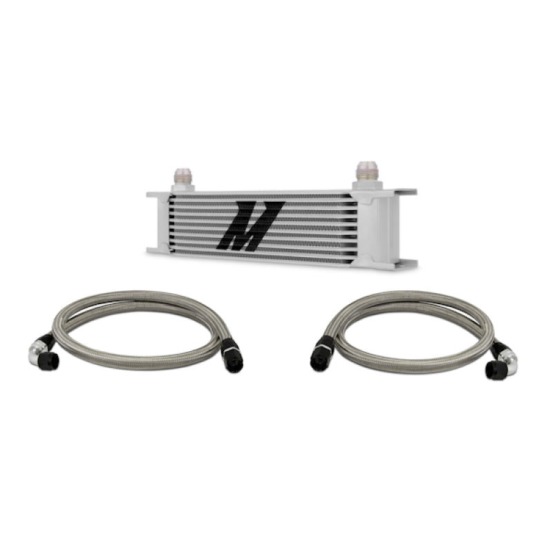 Mishimoto Universal 10 Row Oil Cooler Kit (Metal Braided Lines) - Blais Performance Parts