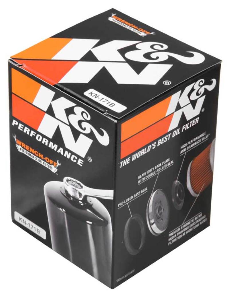 K&N Harley Davidson / Buell 3in OD x 4.063in H Black Oil Filter - Blais Performance Parts