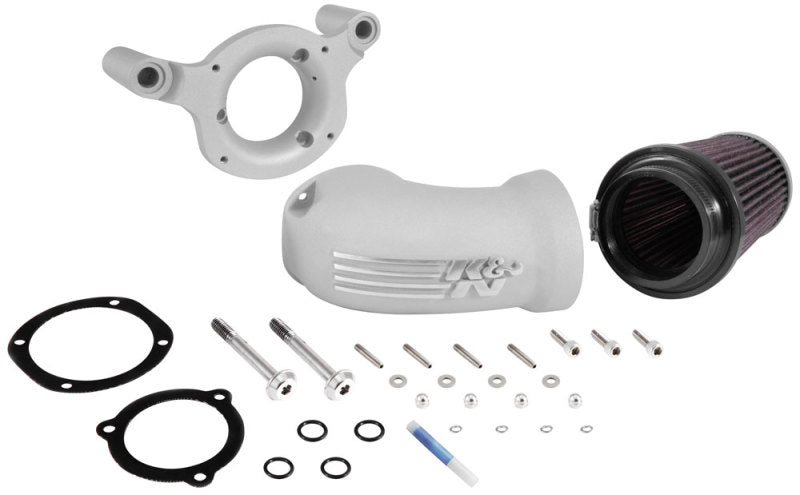 K&N 01-17 Harley Davidson Softail / Dyna FI Performance Air Intake System Silver - Blais Performance Parts