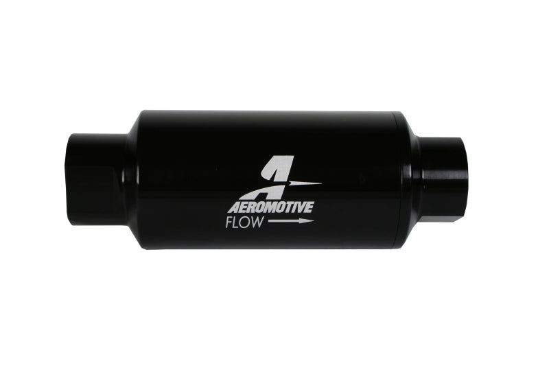 Aeromotive In-Line Filter 10AN 10 Micron Microglass Element Bright-Dip Black 2in OD - Blais Performance Parts