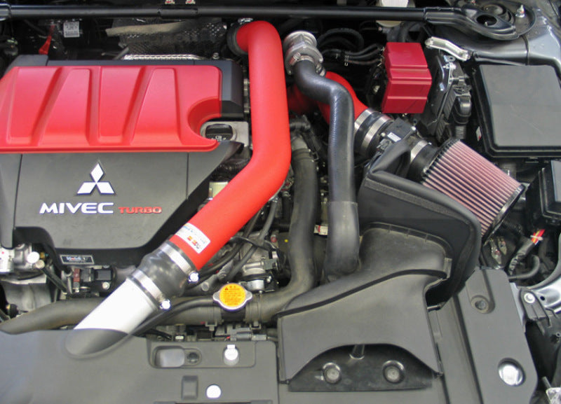 K&N 08-09 Mitsubishi Evo X Wrinkle Red Typhoon Short Ram Intake - Blais Performance Parts