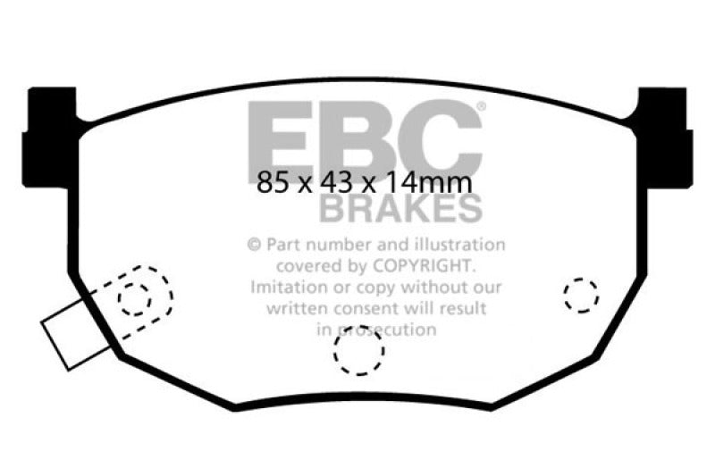 EBC 99-01 Hyundai Elantra 2.0 Redstuff Rear Brake Pads - Blais Performance Parts