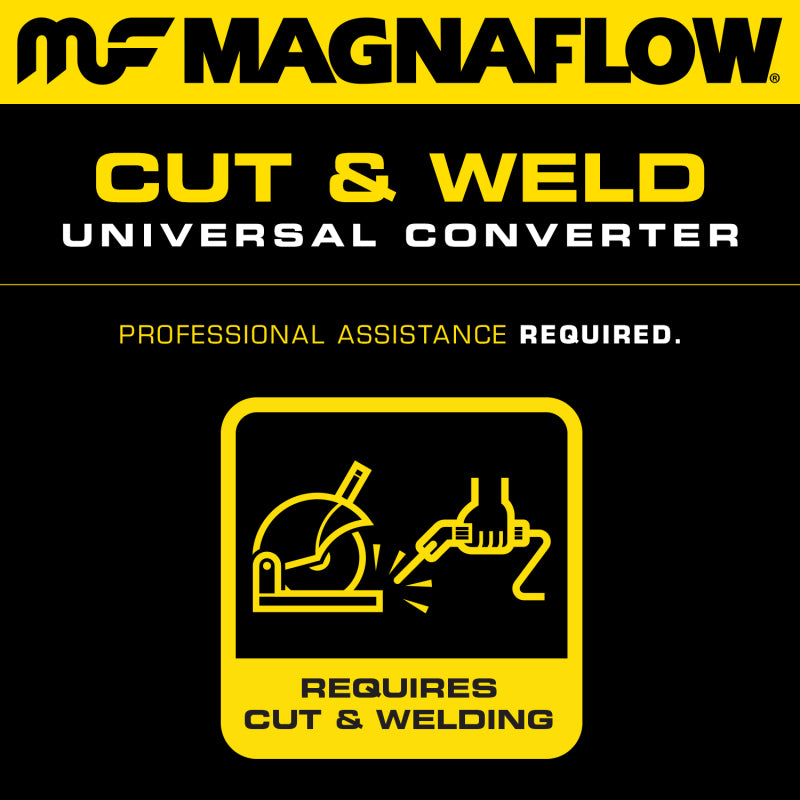 MagnaFlow Conv Univ 2.5in Inlet/Outlet Center/Center Oval 12in Body L x 6.5in W x 16in Overall L - Blais Performance Parts