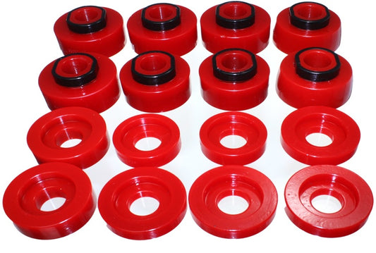 Energy Suspension 08-16 Ford F-250/F-350/F-450/F-550 Super Duty Crew Cab Red Body Mount Set - Blais Performance Parts