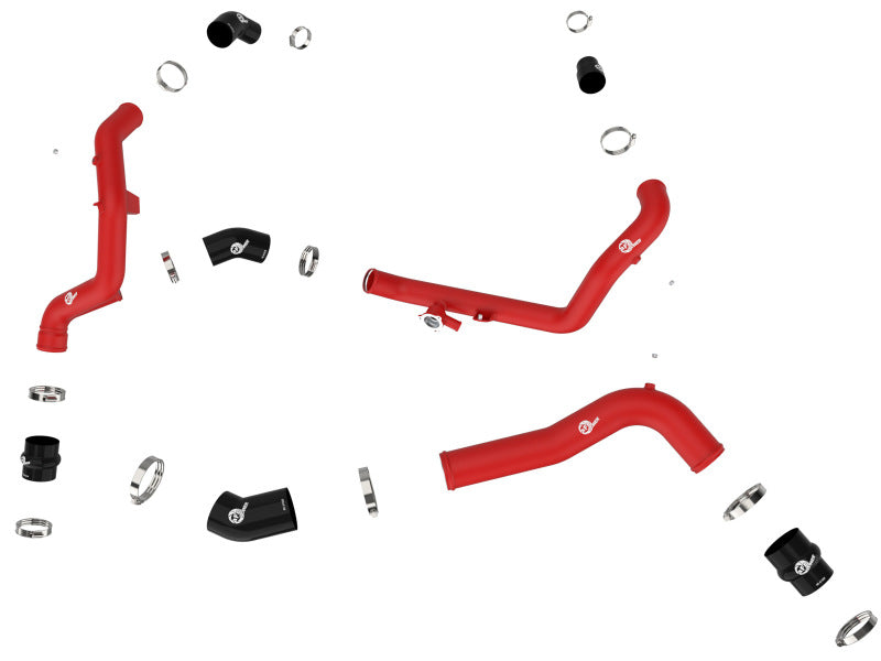 aFe 20-23 Ford Explorer ST V6 3.0L (tt) BladeRunner Aluminum Hot and Cold Charge Pipe Kit - Red - Blais Performance Parts