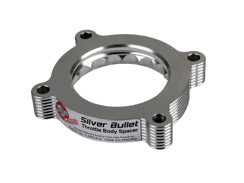 aFe 11-14 Ford Mustang/ 11-14 Ford F-150 V6 3.7L Silver Bullet Throttle Body Spacer - Silver - Blais Performance Parts