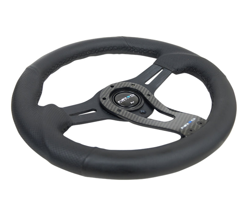 NRG Reinforced Steering Wheel (320mm) w/Carbon Center Spoke - Blais Performance Parts