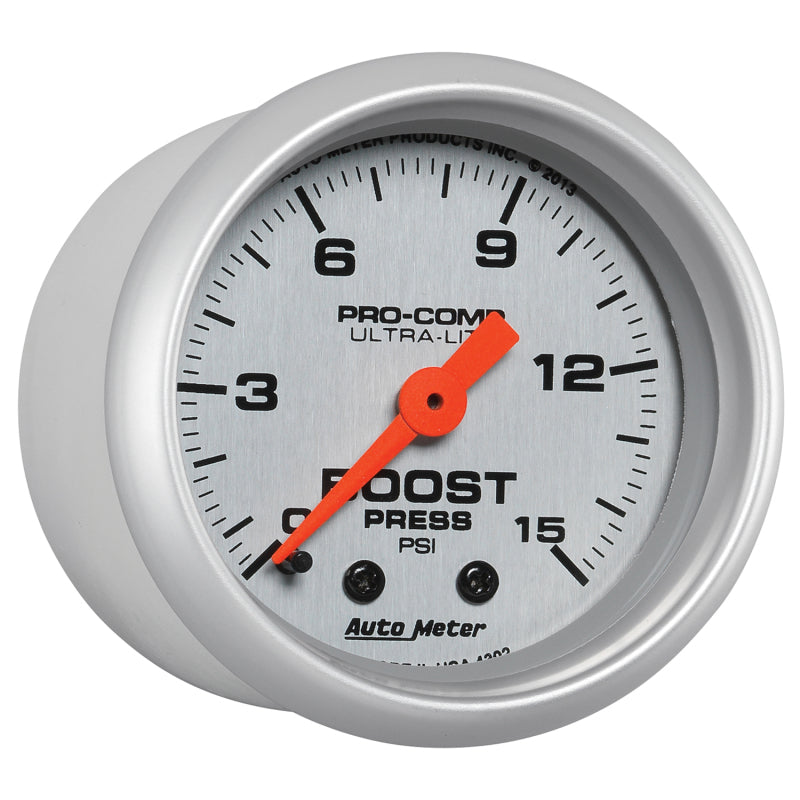 Autometer Ultra-Lite 52mm 0-15 PSI Mechanical Boost Gauge - Blais Performance Parts