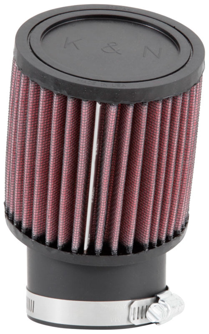 K&N Filter Universal Rubber Round Straight Filter 20 Deg Angled 2-7/16in Flange 3-3/4in OD 4in H - Blais Performance Parts