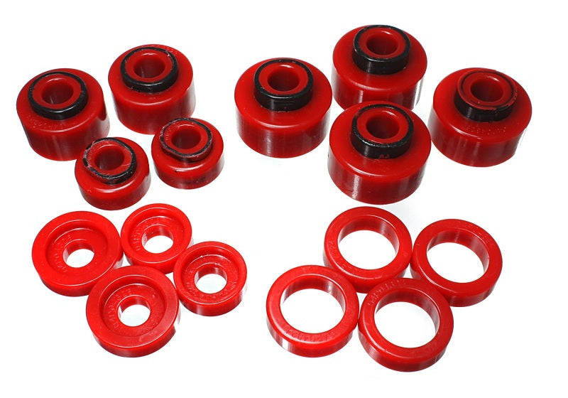 Energy Suspension 99-07 Ford F-250/F-350 SD 2/4WD Crew Cab Body Mount Set - Red - Blais Performance Parts