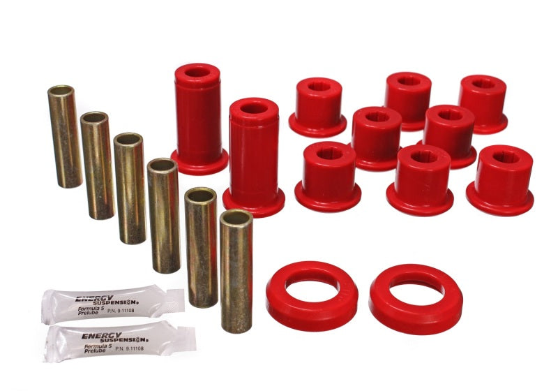 Energy Suspension 82-04 GM S-10/S-15 Pickup 2WD / 82-04 S-10 Blazer Red Rear Leaf Spring Bushing Set - Blais Performance Parts