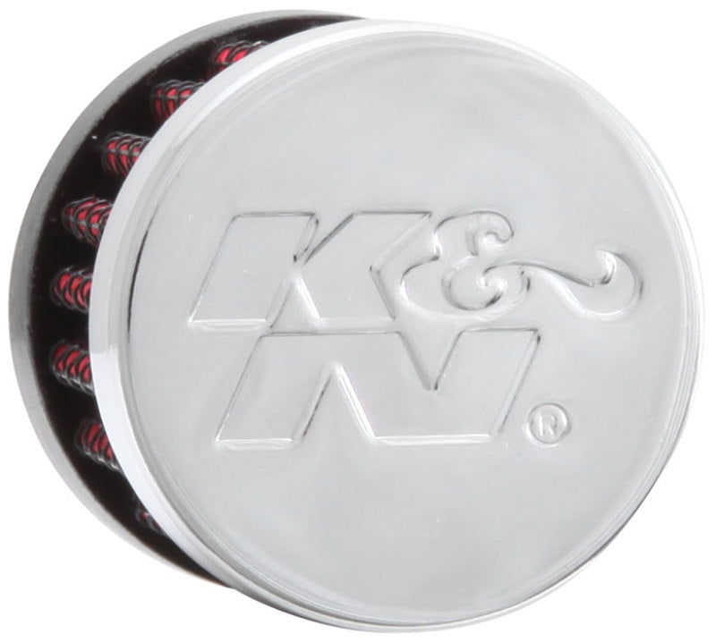 K&N Rubber Base Crankcase Vent Filter - 0.55in Flange ID 1.375in OD 1.125in Height - Blais Performance Parts