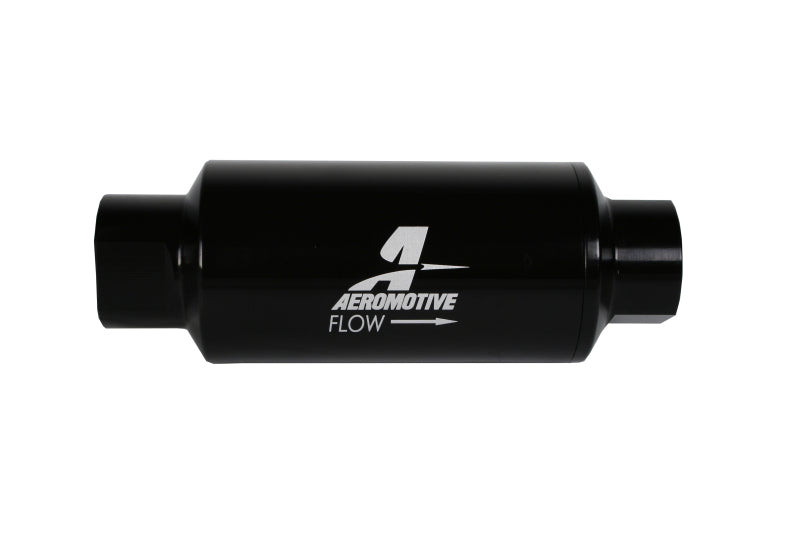 Aeromotive In-Line Filter 10AN 10 Micron Microglass Element Bright-Dip Black 2in OD - Blais Performance Parts