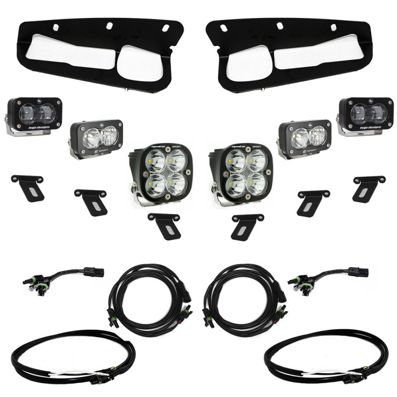 Baja Designs 21-22 Ford Bronco w/Steel Bumper S2 SAE Sportsmen Fog Pkt Light Kit w/Upfitter - Clear - Blais Performance Parts