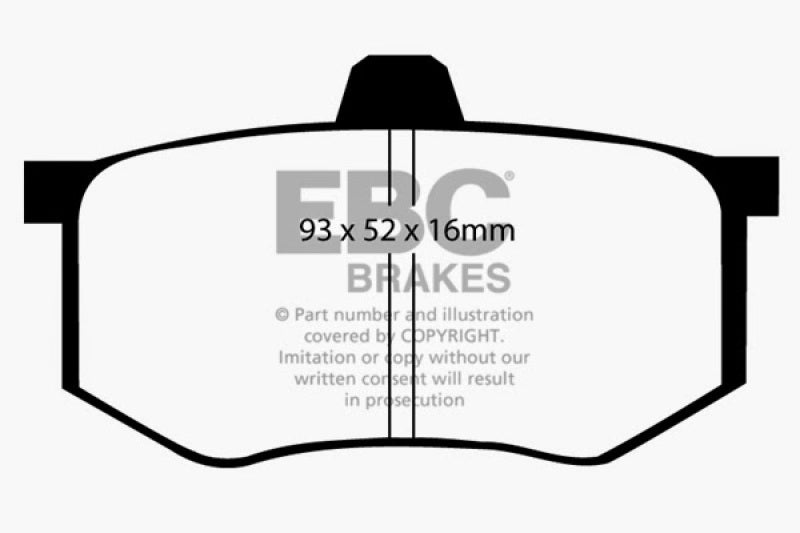 EBC 08-16 Mitsubishi Lancer Evo 10 2.0 Turbo (1 piece rotor) Ultimax2 Rear Brake Pads - Blais Performance Parts