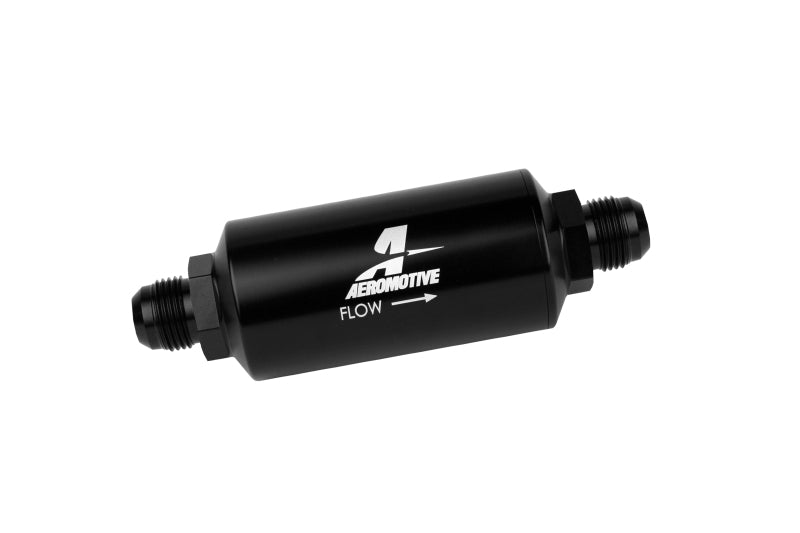 Aeromotive In-Line Filter - AN -10 size Male - 10 Micron Microglass Element - Bright-Dip Black - Blais Performance Parts