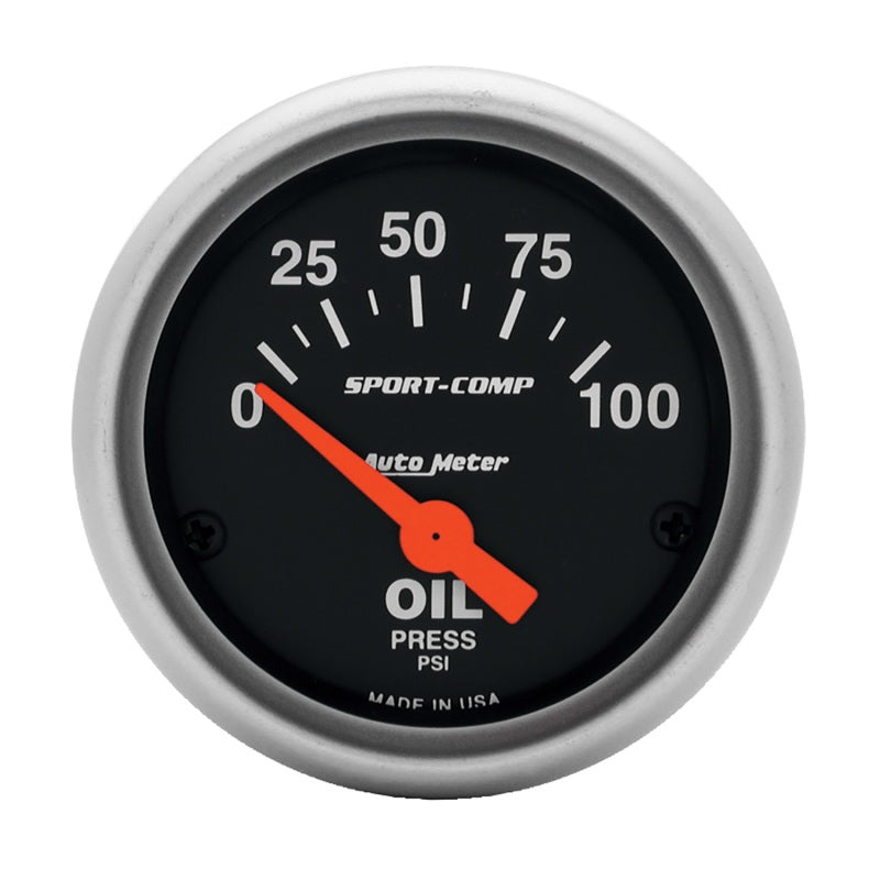 Autometer Sport-Comp 52mm 0-100 PSI Electronic Oil Pressure Gauge - Blais Performance Parts