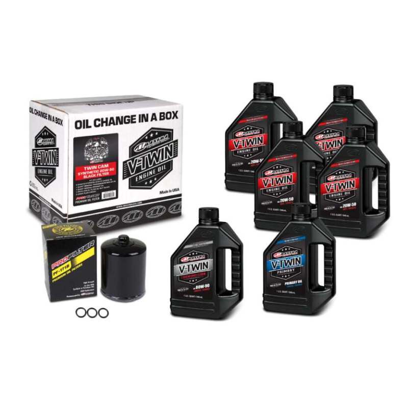 Maxima V-Twin Oil Change Kit Synthetic w/ Black Filter Twin Cam - Blais Performance Parts