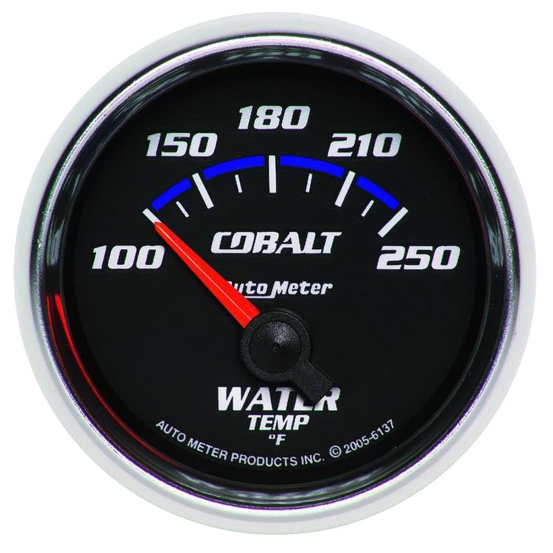 Autometer Cobalt 52.4mm 100-250 deg. F Short Sweep Electronic Water Temperature Gauge - Blais Performance Parts