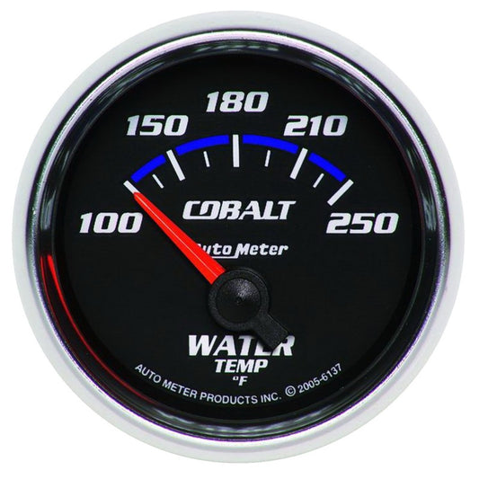 Autometer Cobalt 52.4mm 100-250 deg. F Short Sweep Electronic Water Temperature Gauge - Blais Performance Parts