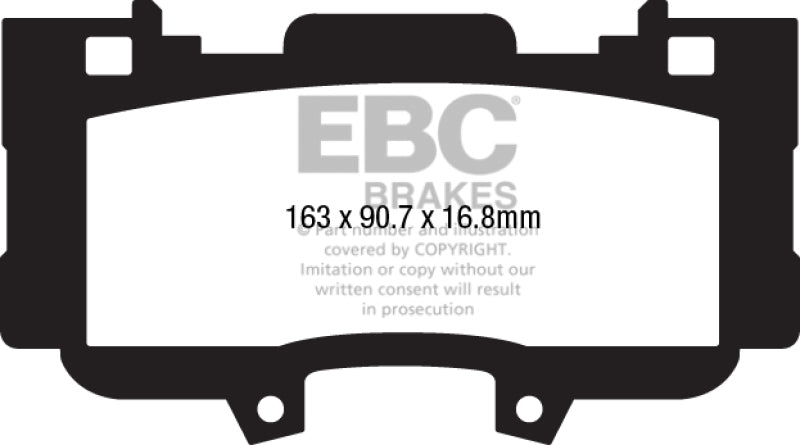 EBC 15+ Ford Mustang 2.3 Turbo Performance Pkg Yellowstuff Front Brake Pads - Blais Performance Parts