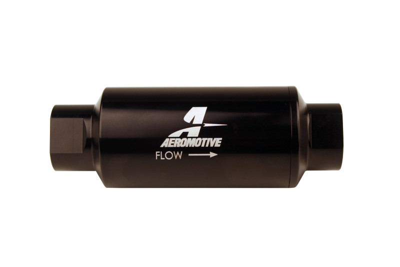 Aeromotive In-Line Filter 10AN 10 Micron Microglass Element Bright-Dip Black 2in OD - Blais Performance Parts