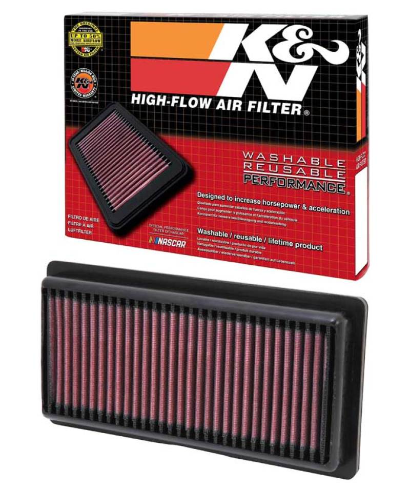 K&N Replacement Panel Air Filter 12-14 Nissan Versa 1.6L 1.031in H x 9.125in OS L x 4in OS W - Blais Performance Parts