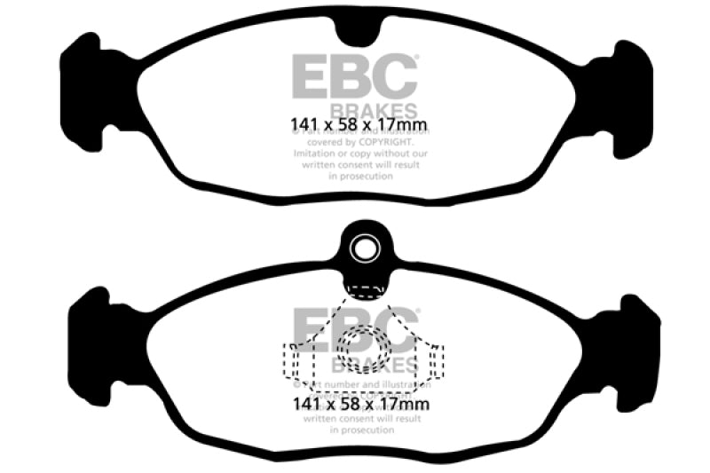 EBC 97-99 Aston Martin DB7 3.2 Supercharged Redstuff Rear Brake Pads - Blais Performance Parts