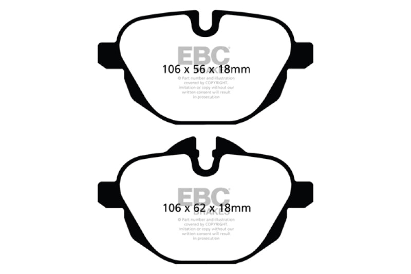 EBC 11+ BMW X3 2.0 Turbo (F25) Greenstuff Rear Brake Pads - Blais Performance Parts