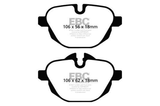 EBC 11+ BMW X3 2.0 Turbo (F25) Ultimax2 Rear Brake Pads - Blais Performance Parts