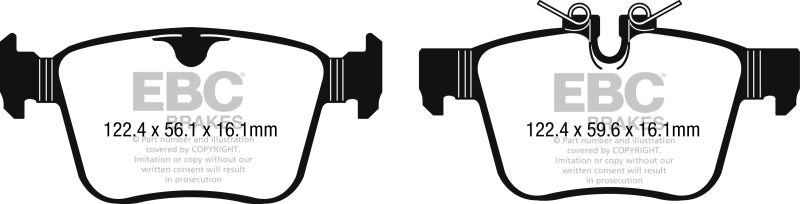 EBC 2016+ Jaguar F-Pace 2.0L TD (180) Ultimax2 Rear Brake Pads - Blais Performance Parts