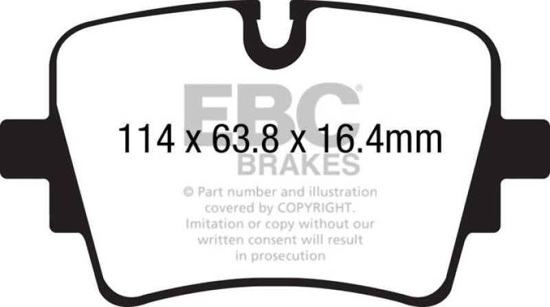 EBC 14+ Jaguar F-Type (Cast Iron Rotors Only) 5.0 Supercharged (490) Redstuff Rear Brake Pads - Blais Performance Parts