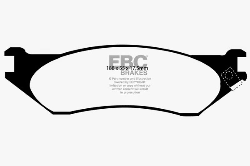 EBC 98-02 Dodge B150 B1500 Cargo 1500 Van 1/2 Ton Yellowstuff Front Brake Pads - Blais Performance Parts