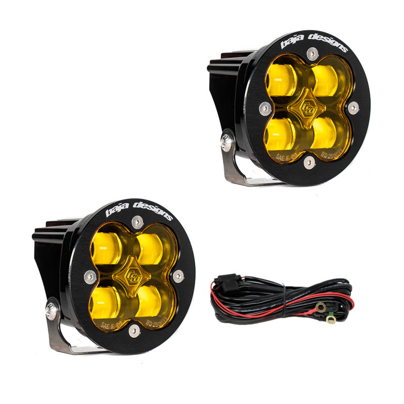 Baja Designs Squadron R SAE LED Spot Light - Amber - Pair - Blais Performance Parts