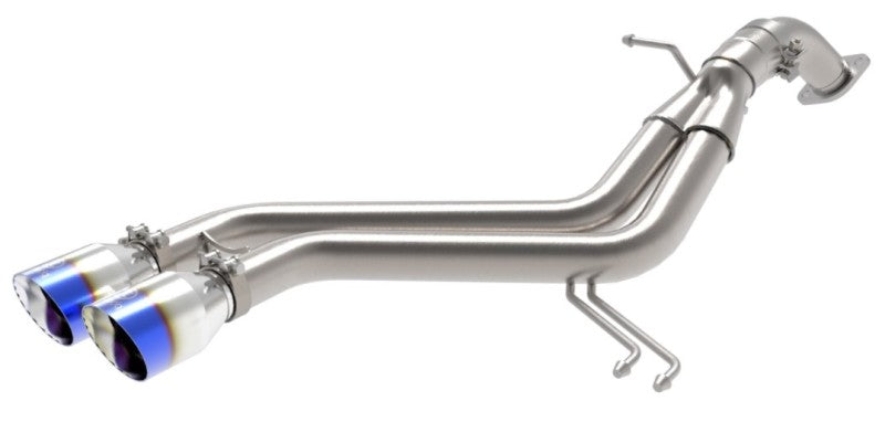 aFe Takeda 13-17 Hyundai Veloster L4-1.6L 2-1/2in 304 SS Axle-Back Exhaust w/ Blue Flame Tips - Blais Performance Parts