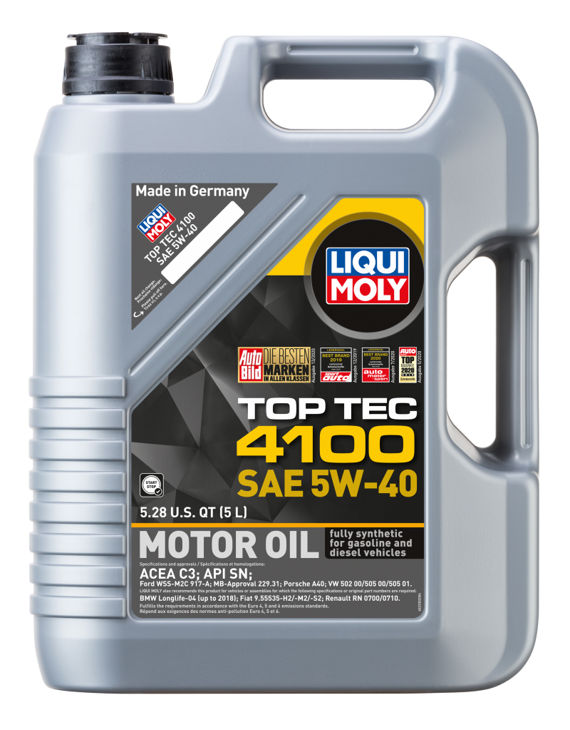 LIQUI MOLY 5L Top Tec 4100 Motor Oil SAE 5W40 - Blais Performance Parts