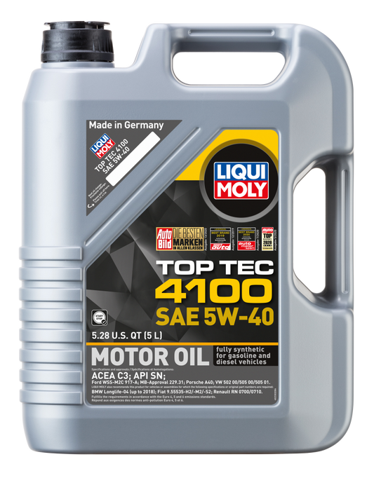 LIQUI MOLY 5L Top Tec 4100 Motor Oil SAE 5W40 - Blais Performance Parts