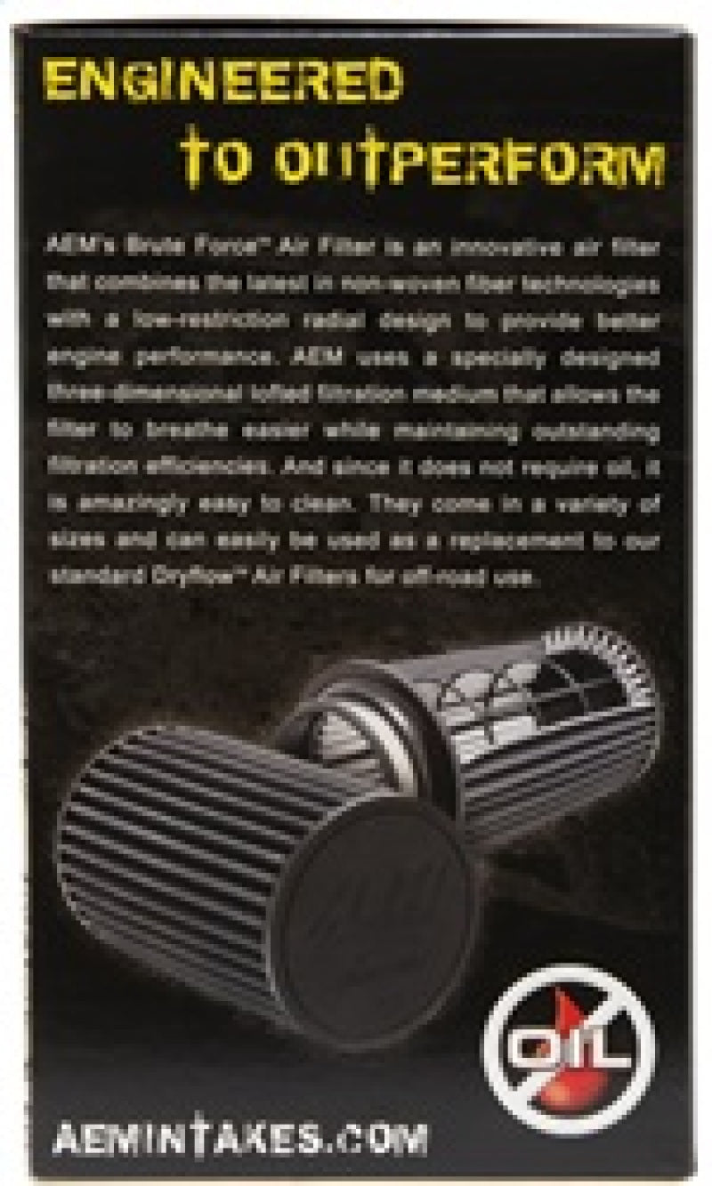 AEM 3.5 inch x 9 inch DryFlow Conical Air Filter - Blais Performance Parts