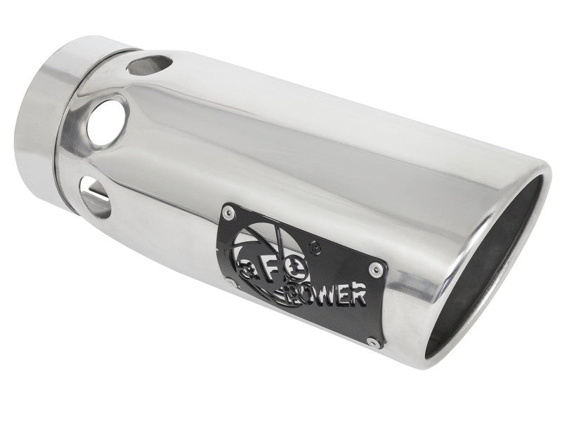 aFe Large Bore-HD 5 IN 409 SS DPF-Back Exhaust System w/Polished Tip 20-21 GM Truck V8-6.6L - Blais Performance Parts