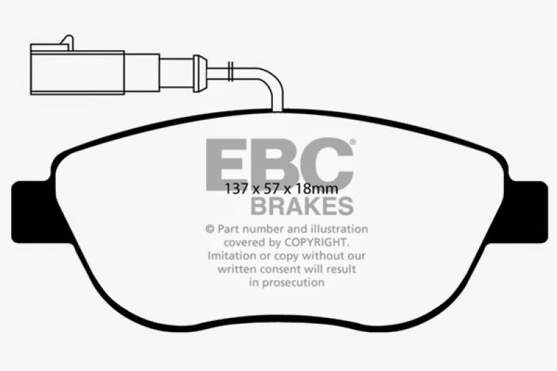 EBC 12+ Fiat 500 1.4 Turbo Abarth Greenstuff Front Brake Pads - Blais Performance Parts