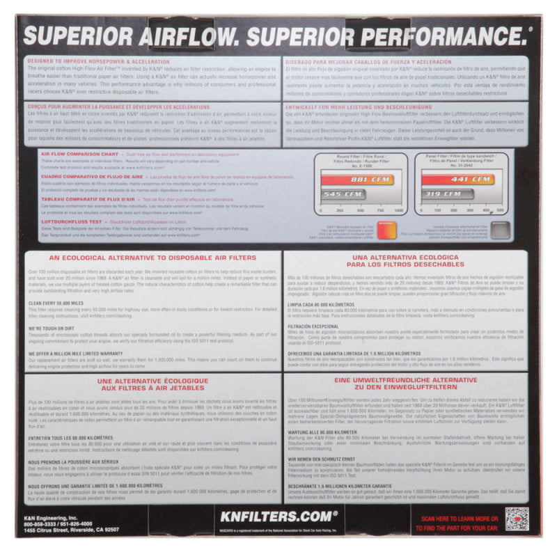 K&N Replacement Drop In Air Filter - 14in OD / 12in ID / 4in H w/ Wire - Blais Performance Parts