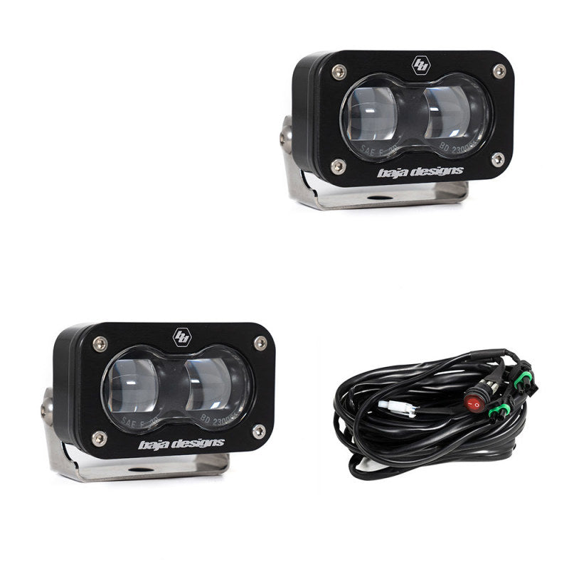 Baja Designs Universal S2 SAE Spot LED (Pair) - Clear - Blais Performance Parts