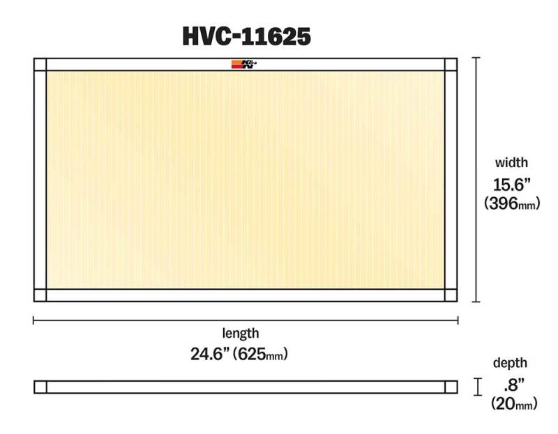 K&N HVAC Filter - 16 x 25 x 1 - Blais Performance Parts