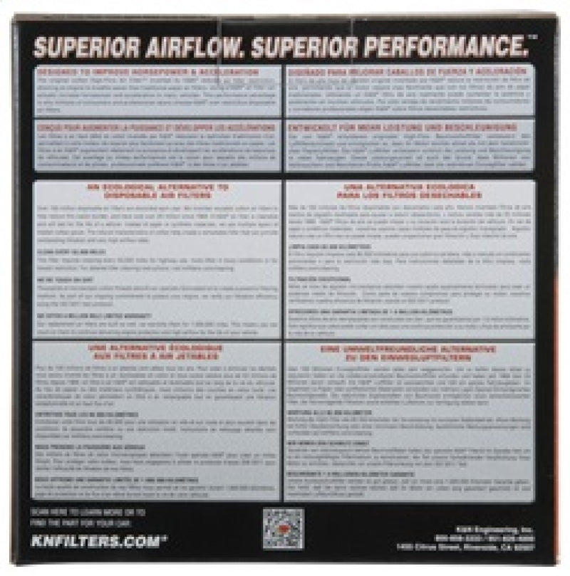 K&N Filter Universal Rubber Filter 3in Flange ID 6in Base OD 5.125in Top OD 5in Height - Blais Performance Parts