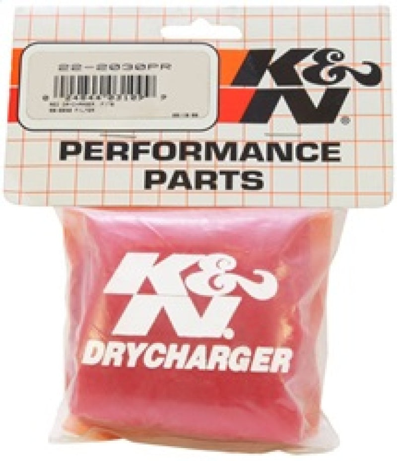 K&N Red Drycharger 5.25in x 3in Round Tapered Air Filter Wrap - Blais Performance Parts