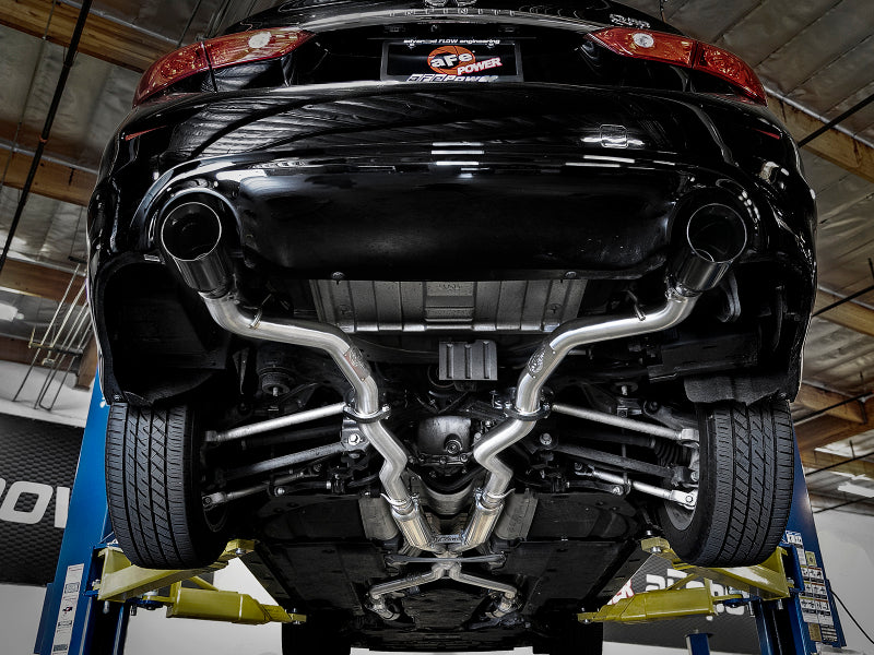 aFe Takeda 2.5in 304 SS Cat-Back Exhaust System w/ Black Tips 16-18 Infiniti Q50 V6-3.0L (tt) - Blais Performance Parts