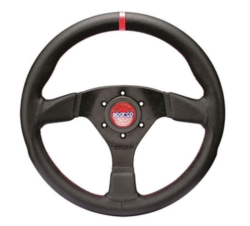 Sparco Steering Wheel R383 Champion Black Leather / Black Stitching - Blais Performance Parts